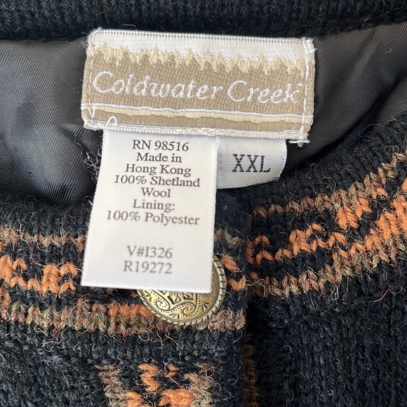 Coldwater Creek IceLanding design Knit Lining Jacket 100% Shetland Wool - Picture 4 of 8